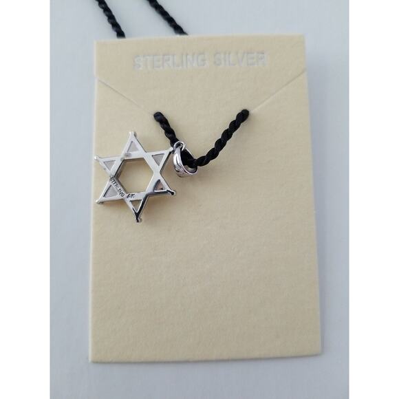 DESIGNER ALEXANDER KALIFANO OPAL INLAY STERLING STAR OF DAVID PENDANT ROPE... - Picture 5 of 7
